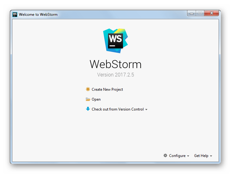 Интерфейс программы WebStorm