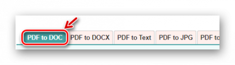 Выбор вида конвертации на PDF2DOC.com