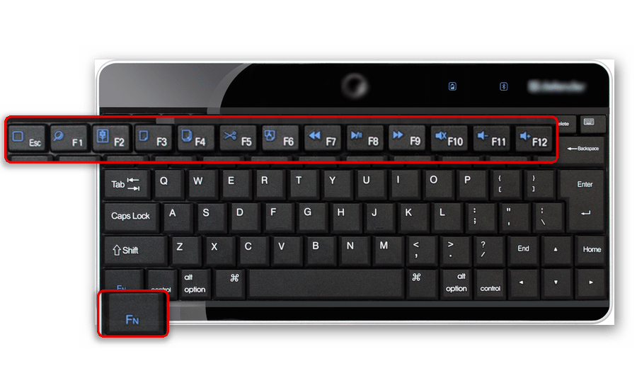Клавиша Fn и ряд функциональных клавиш на клавиатуре ноутбука