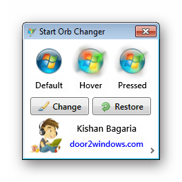 Главное окно Windows 7 Start Orb Changer