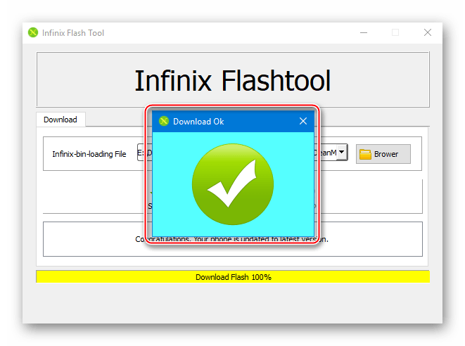 Doogee X5 MAX Infinix Flash Tool прошивка завершена