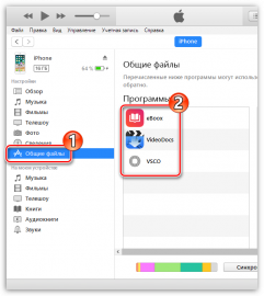 Общие файлы на iphone