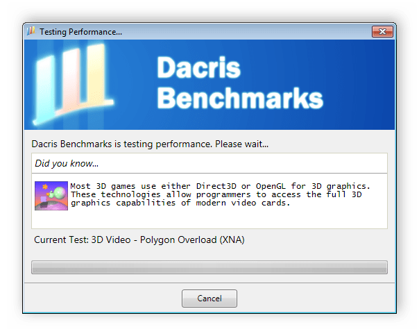 Тестирование в 3D графике Dacris Benchmarks