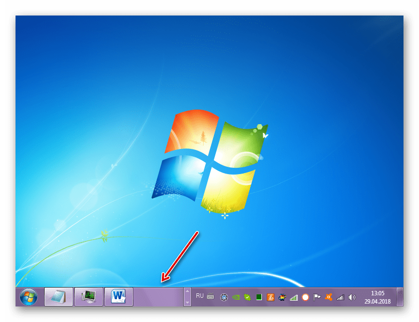 Цвет Панели задач изменен в Windows 7