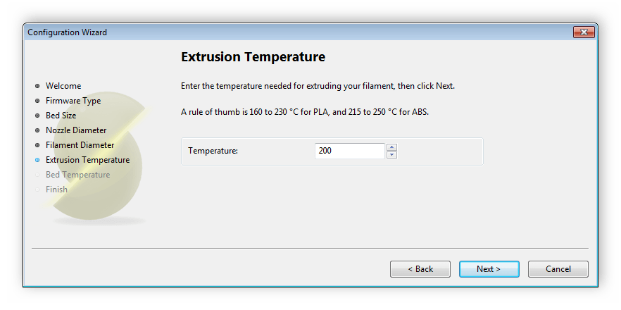 Температура выдавливания в программе Slic3r