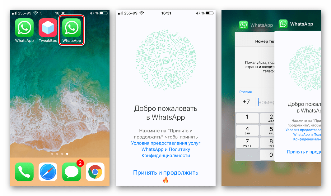 WhatsApp для айФона использование второго аккаунта через Watusi Duplicte из TweakBox