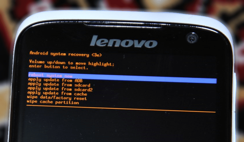 Lenovo S820 пункты меню заводского рекавери