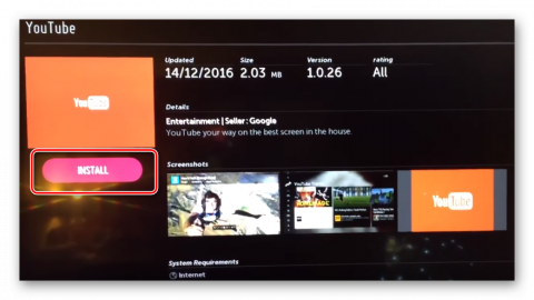 Как установить приложение ютуб на телевизор lg