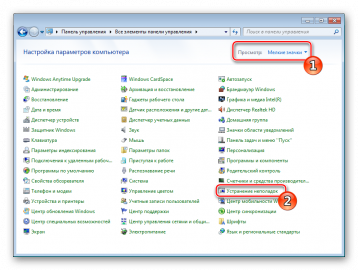 Устранение неполадок windows 7
