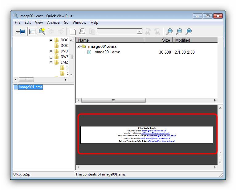 Файл EMZ, открытый в программе Quick View Plus