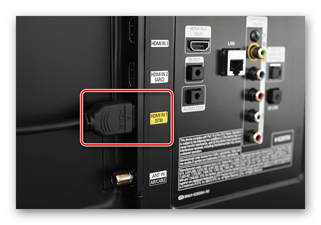 Подключение HDMI-кабеля к телевизору