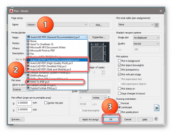 Как в dwg trueview перевести файлы в формат pdf