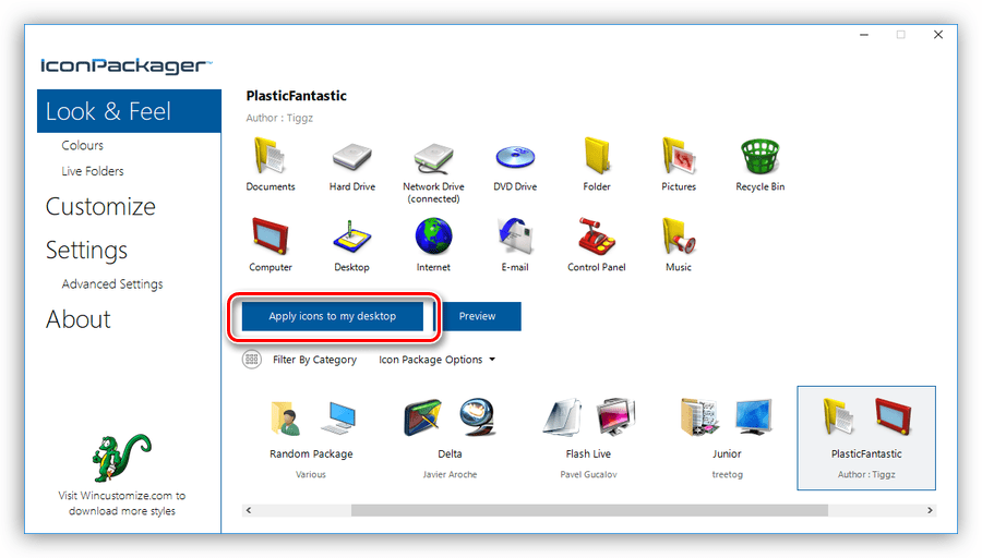 Установка новых иконок в Windows 10 программой IconPackager