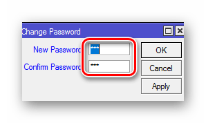 Установка пароля администратора в роутере Микротик