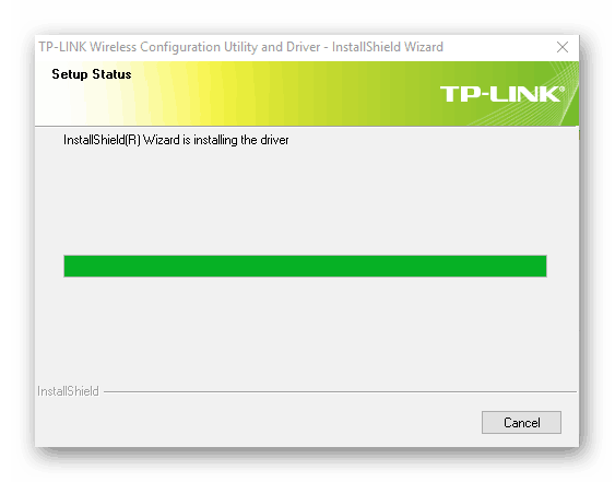 Ход установки утилиты для поиска драйвера для беспроводного адаптера TP Link TL-WN727N
