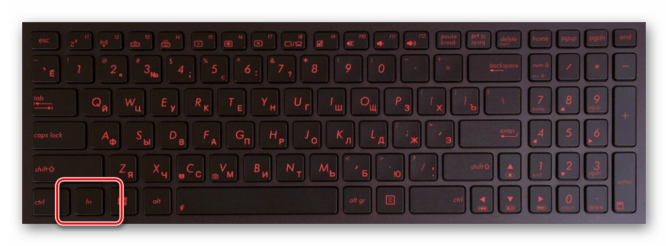 Использование кнопки Fn на клавиатуре ноутбука ASUS