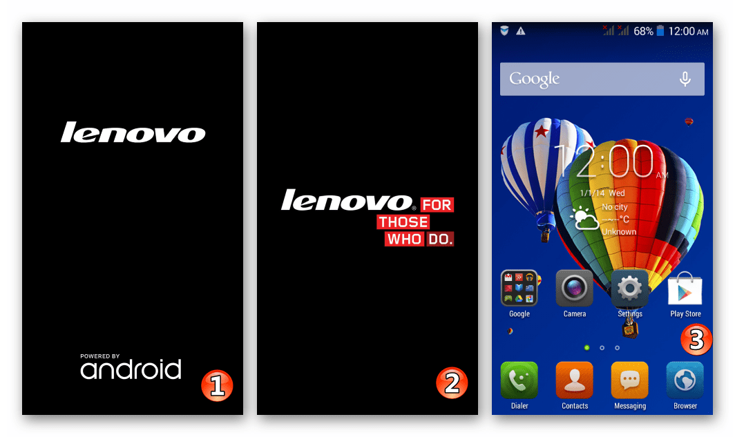 Lenovo IdeaPhone A328 запуск после прошивки через SP Flash Tool
