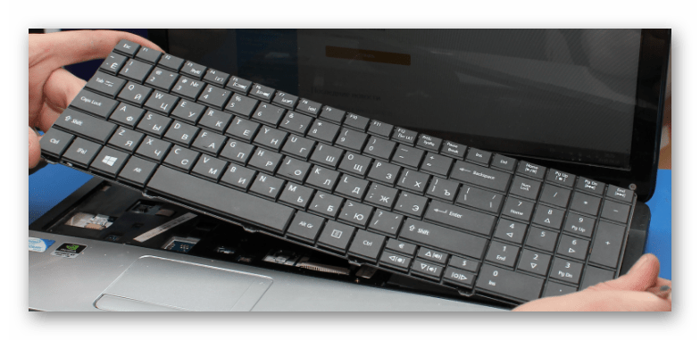 Процесс установки клавиатуры на ноутбуке ASUS
