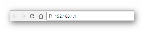 Ввод адреса роутера в строку браузера