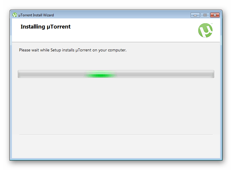 Ожидание окончания установки uTorrent