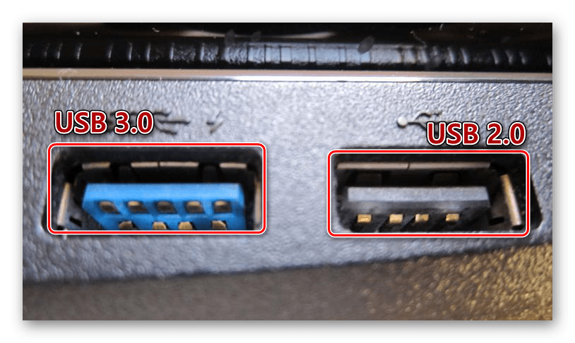 Пример различных USB-портов на ноутбуке