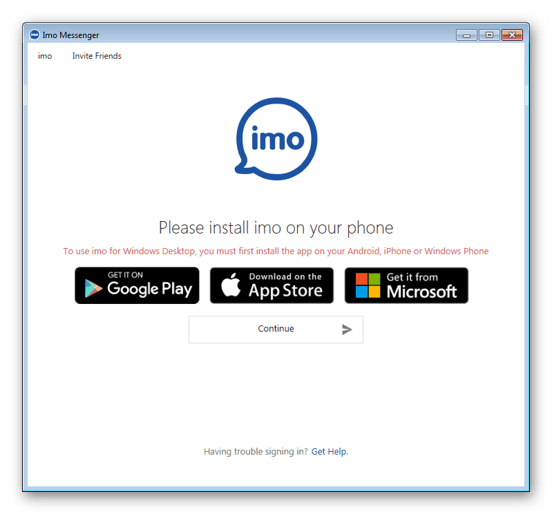 Ссылки на мобильные версии программы imo