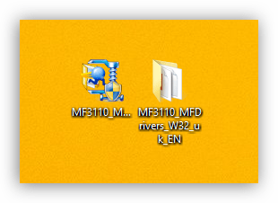Запуск распаковки файлов драйвера для принтера Canon MF3110 в Windows 8