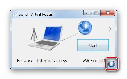 Переход в настройки программы Switch Virtual Router в Windows 7