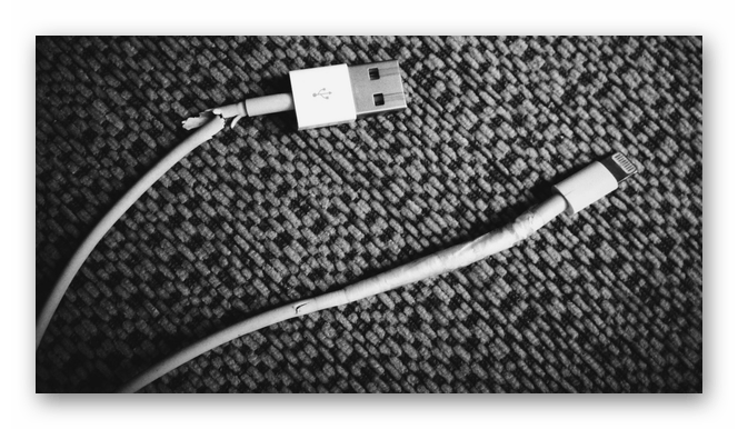 Пример поврежденного USB-кабеля