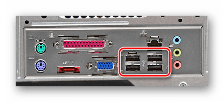 USB-порт на системном блоке компьютера
