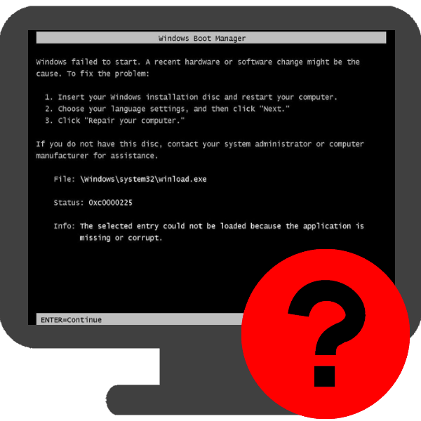 Ошибка 0xc0000225 при загрузке windows 7