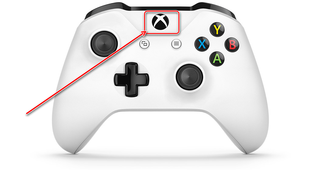 Нажать кнопку включения геймпада от Xbox One для подключения его к компьютеру