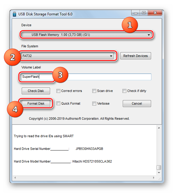 Форматирование флешки hp usb disk storage format tool