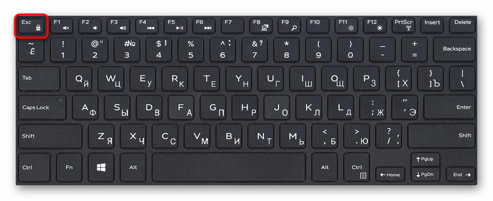 Значок FnLock на клавиатуре ноутбука