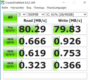 Проверка скорости жесткого диска crystaldiskmark