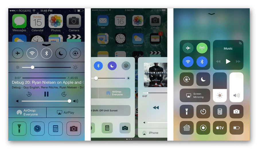 Интерфейс операционной системы iOS на iPhone