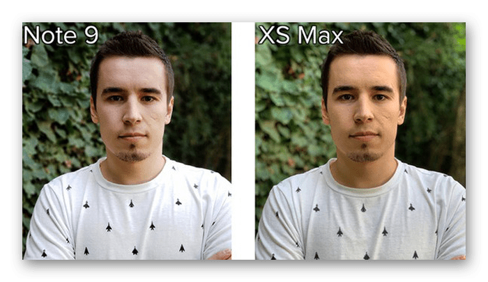 Пример эффекта размытия при портретной съемке на iPhone XS Max и Galaxy Note 9