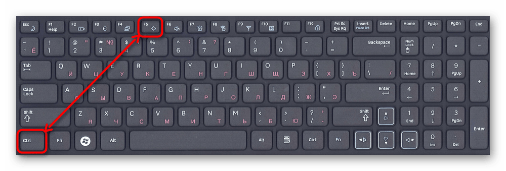 Сочетание клавиш на клавиатуре для перезагрузки страницы в браузере