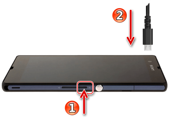 Sony Xperia Z подключение телефона к компьютеру в режиме Фастбут для разблокировки загрузчика