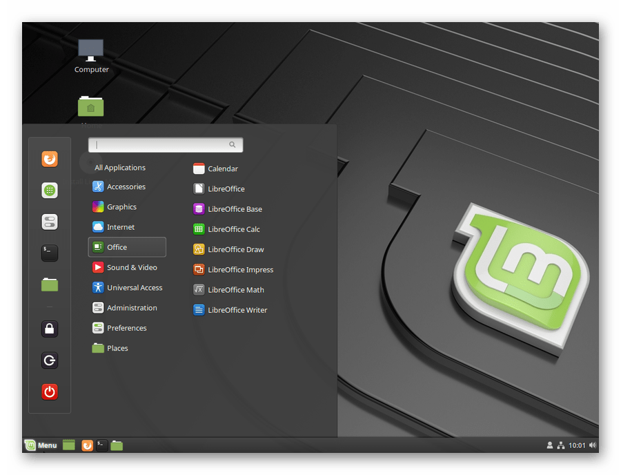 Внешний вид операционной системы Linux Mint