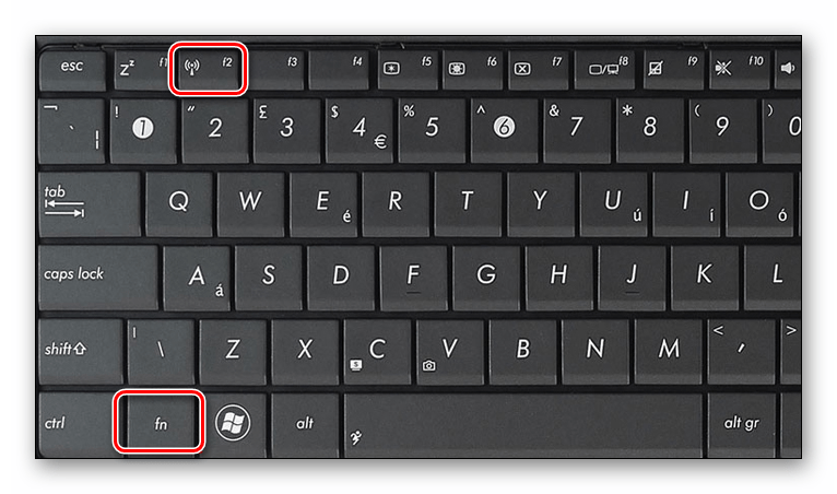 Функциональные клавиши для отключения Wi-Fi на ноутбуке