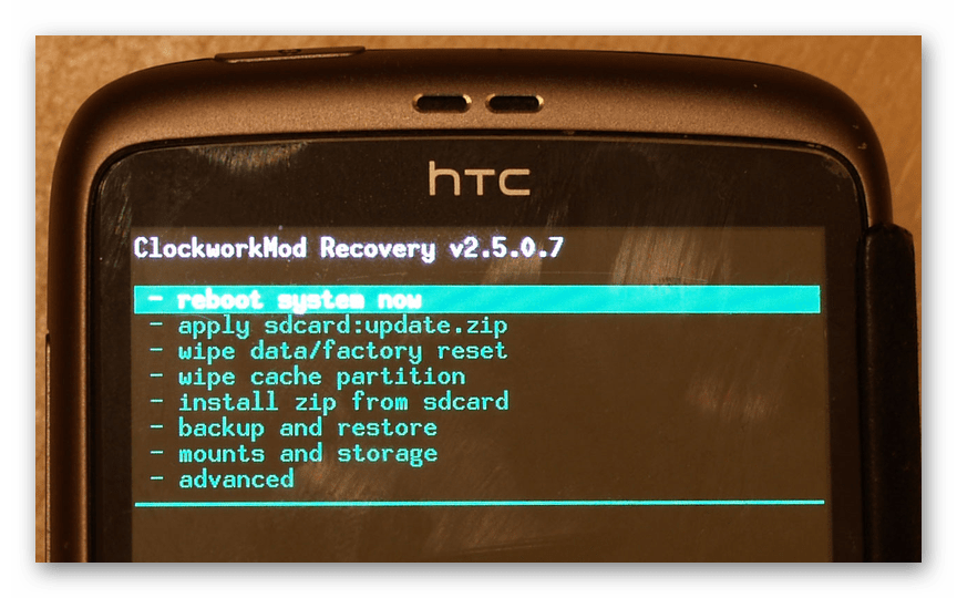 Использование меню Рекавери на Android устройстве HTC