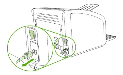 Отсоединение кабеля питания для полной разборки принтера Canon