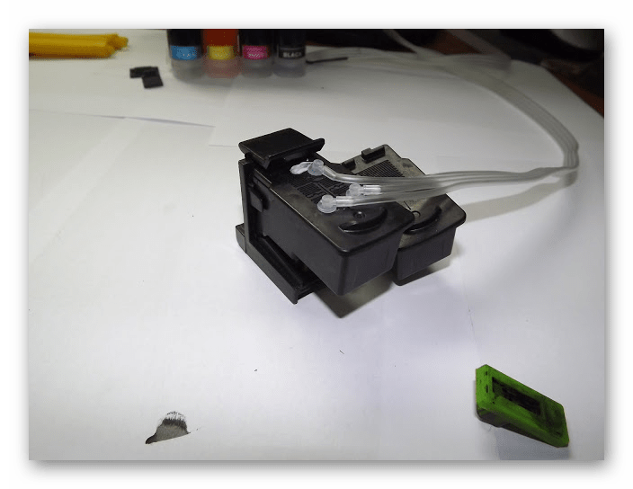 Установка прибора для заправки картриджей принтера Canon Pixma MP250
