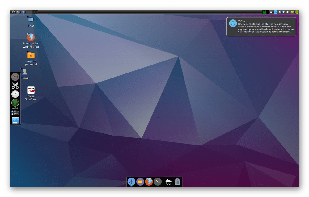 Внешний вид графической оболочки LXDE для операционных систем Linux