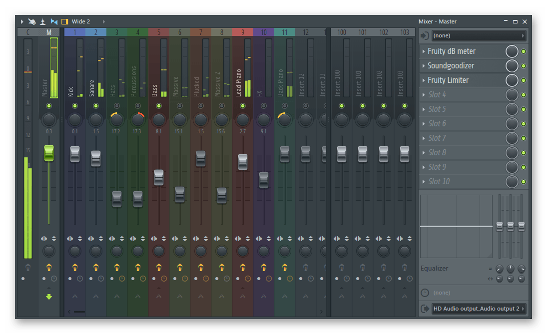 Микшер для сведения и мастеринга треков в FL Studio