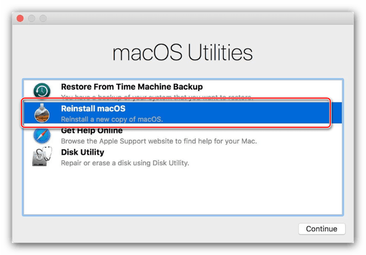Переустановка macOS как способ сброса
