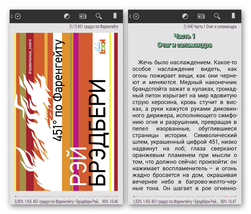 Пример книги в формате FB2 на Android