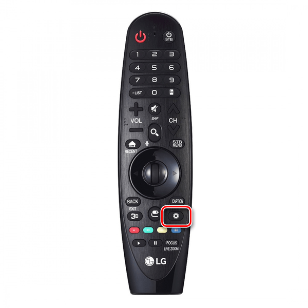 Пример кнопки Setting на пульту от телевизора LG