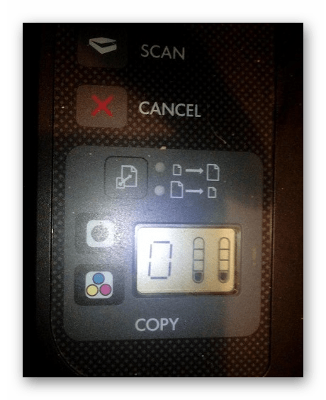 Вывод информации на индикаторе при проверке краски в принтере